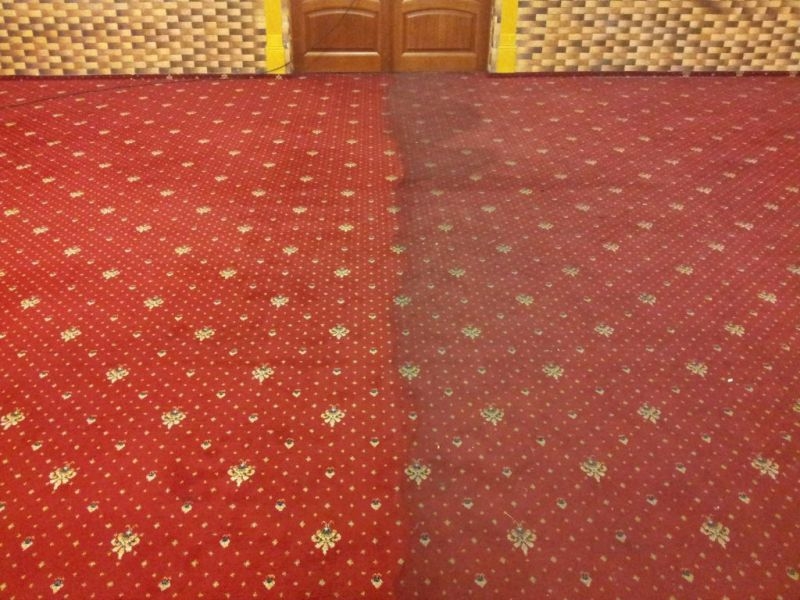 Ковровое покрытие до и после уборки